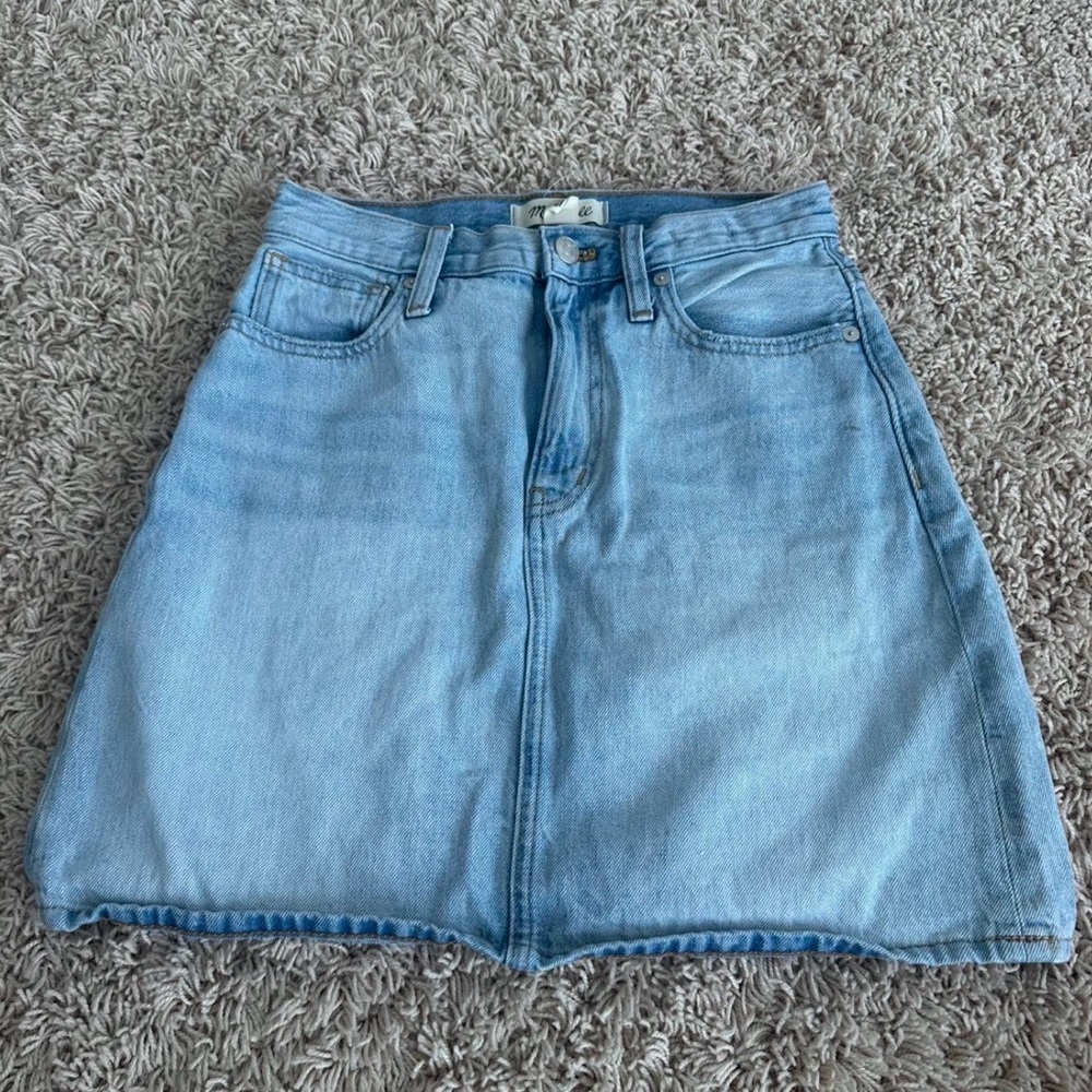 Madewell Light Blue Mini Denim Skirt in excellent condition